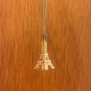 Gold eifel tower necklace